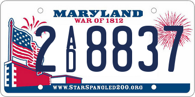 MD license plate 2AD8837