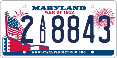 MD license plate 2AD8843
