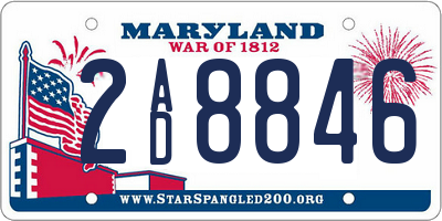 MD license plate 2AD8846