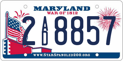 MD license plate 2AD8857