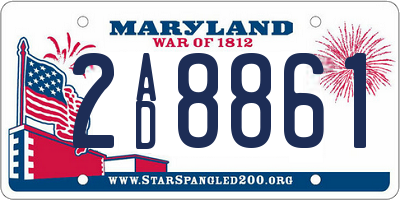 MD license plate 2AD8861