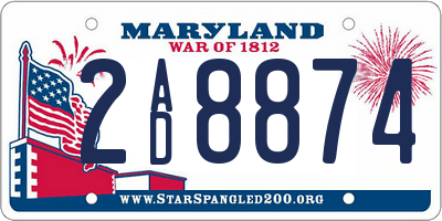 MD license plate 2AD8874