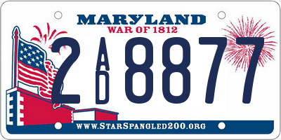 MD license plate 2AD8877
