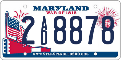 MD license plate 2AD8878