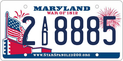 MD license plate 2AD8885