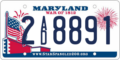 MD license plate 2AD8891