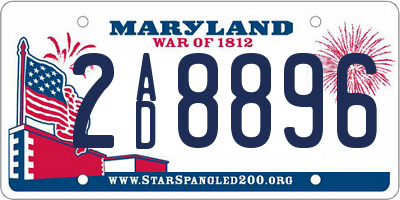 MD license plate 2AD8896