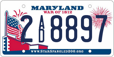 MD license plate 2AD8897