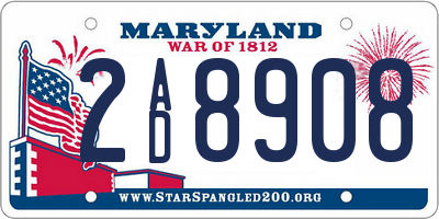 MD license plate 2AD8908