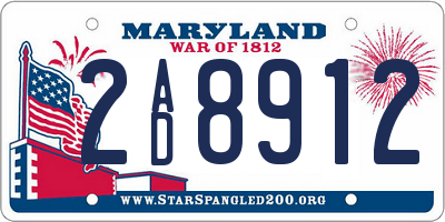 MD license plate 2AD8912