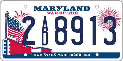 MD license plate 2AD8913