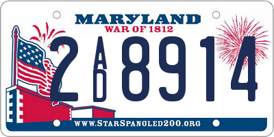 MD license plate 2AD8914