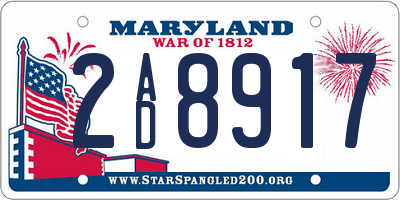 MD license plate 2AD8917