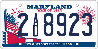 MD license plate 2AD8923