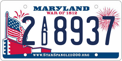 MD license plate 2AD8937