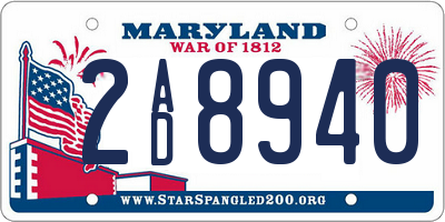 MD license plate 2AD8940