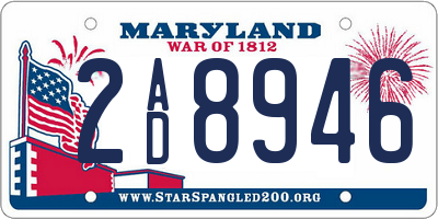 MD license plate 2AD8946
