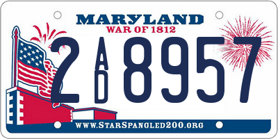 MD license plate 2AD8957