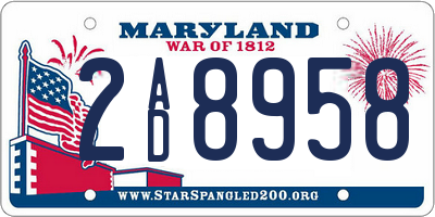 MD license plate 2AD8958