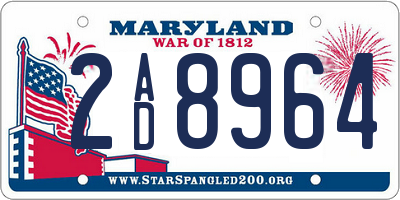 MD license plate 2AD8964