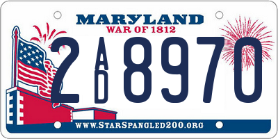 MD license plate 2AD8970