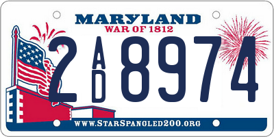 MD license plate 2AD8974