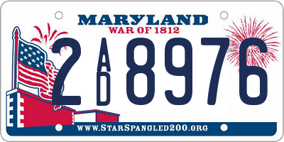 MD license plate 2AD8976