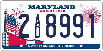 MD license plate 2AD8991