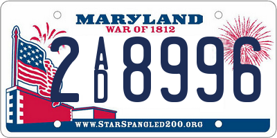 MD license plate 2AD8996