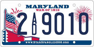 MD license plate 2AD9010