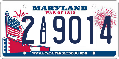 MD license plate 2AD9014