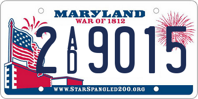 MD license plate 2AD9015