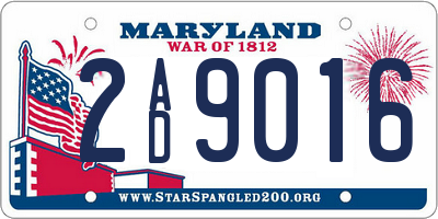 MD license plate 2AD9016