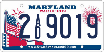 MD license plate 2AD9019