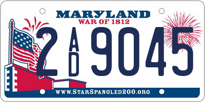 MD license plate 2AD9045