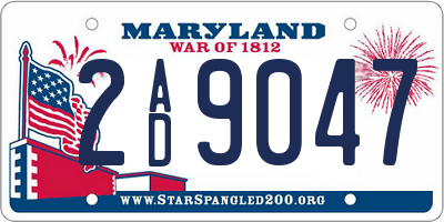 MD license plate 2AD9047