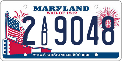 MD license plate 2AD9048