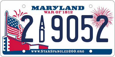 MD license plate 2AD9052