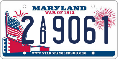 MD license plate 2AD9061