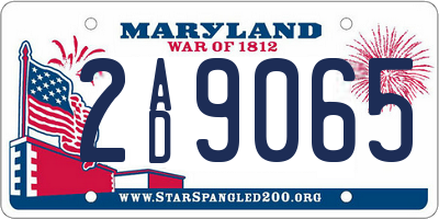 MD license plate 2AD9065