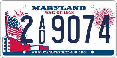 MD license plate 2AD9074