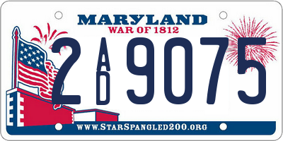 MD license plate 2AD9075
