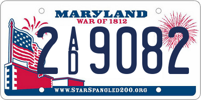 MD license plate 2AD9082