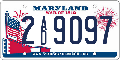 MD license plate 2AD9097