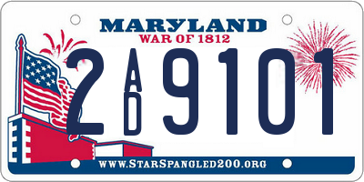 MD license plate 2AD9101
