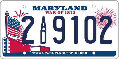 MD license plate 2AD9102