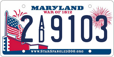 MD license plate 2AD9103