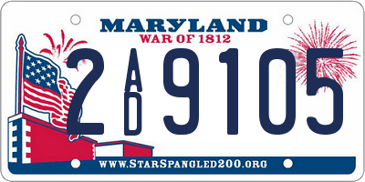 MD license plate 2AD9105