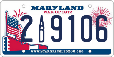 MD license plate 2AD9106