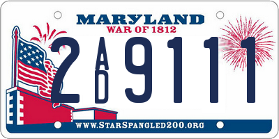 MD license plate 2AD9111